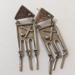 Vintage One of a Kind Sterling Silver Earrings
